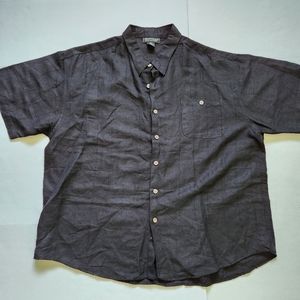Men’s Linen Brend Black Shirt Montage Collection Sz 3XL